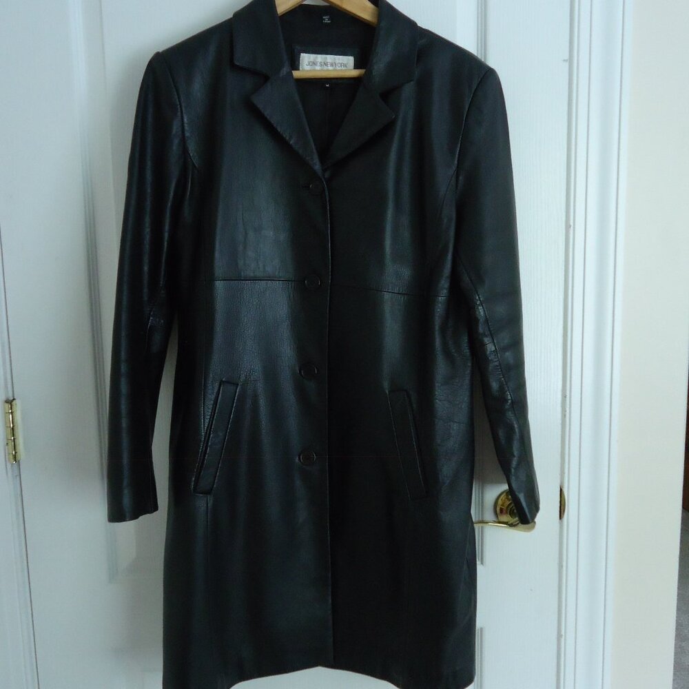 Jones New York Leather Coat M